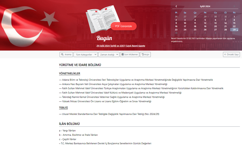 RESMİ GAZETE'DE BUGÜN | 29 Eylül Pazar 2024 Resmi Gazete kararları 2 resmi gazetede bugun 29 eylul pazar 2024 resmi gazete kararlari 0 bTbpFa3y
